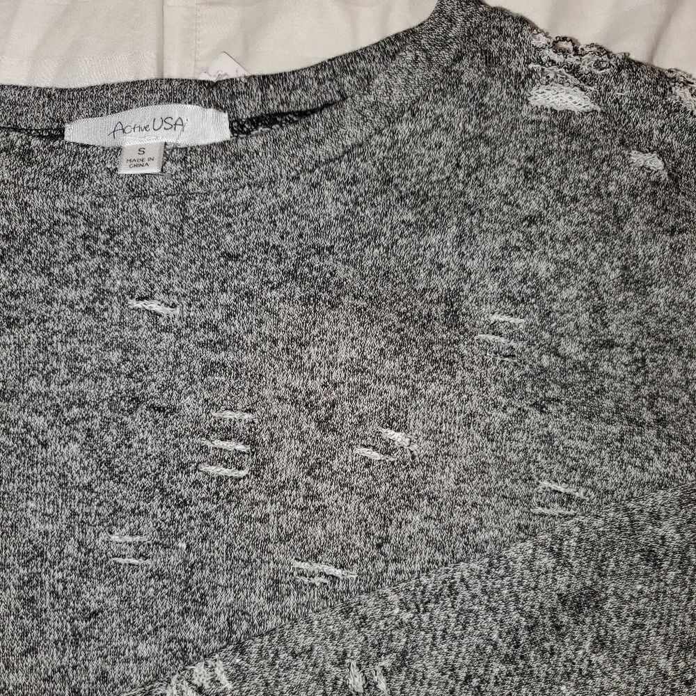 Distressed Black/ Grey sweatshirt dress/tunic top - Picture 8 of 8